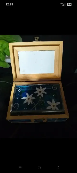 Lote 3 cajitas decoración cristal y madera