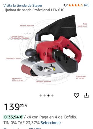 Lijadora de banda profesional Stayer LEN 610