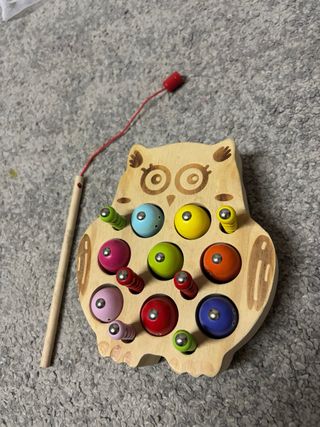 Juguete de madera para pescar piezas