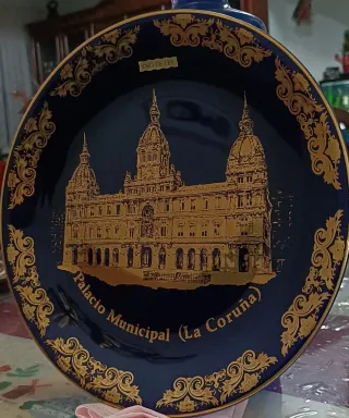 Plato Cerámica Oro de Ley Palacio Municipal