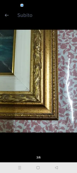 Quadro vintage mare con barche