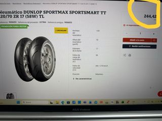 Neumáticos Semislick Dunlop Sportmax tt 120/70