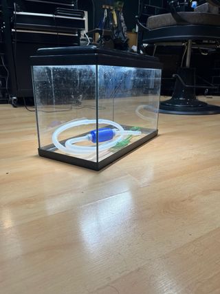 Acuario con accesorios