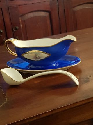 Salsiera KPM blu e oro