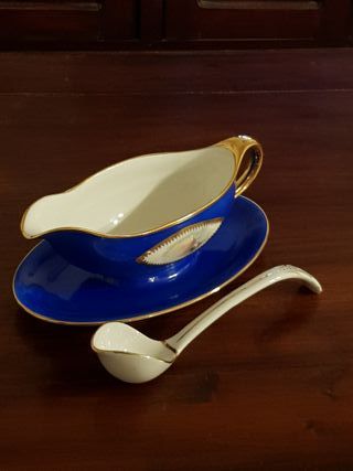 Salsiera KPM blu e oro