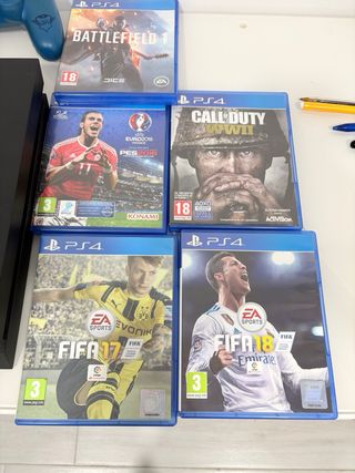 PS4 con mando y juegos