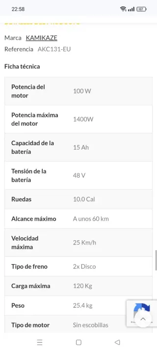 Patinete Eléctrico Negro y Naranja