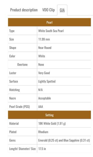 Colgante Perla South Sea Esmeralda Zafiros