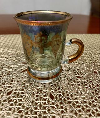 Bicchiere da tè/caffè in vetro iridescente