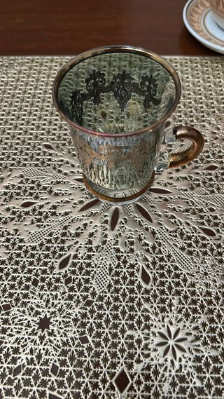 Bicchiere da tè/caffè in vetro iridescente