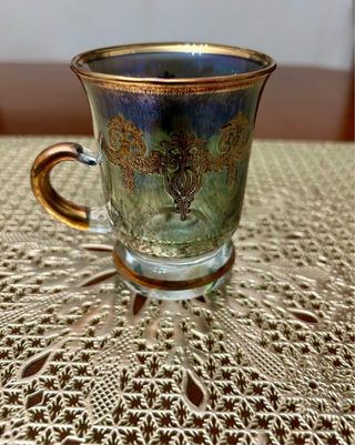 Bicchiere da tè/caffè in vetro iridescente