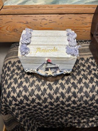 Joyero Periscola blanco y dorado