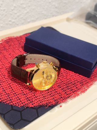 Reloj Poedagar Dorado y Marrón Hombre