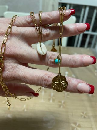 Collar OUI verano oro y turquesa