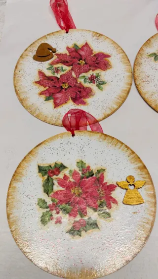 adornos Navideños de decoupage (Set de 6)