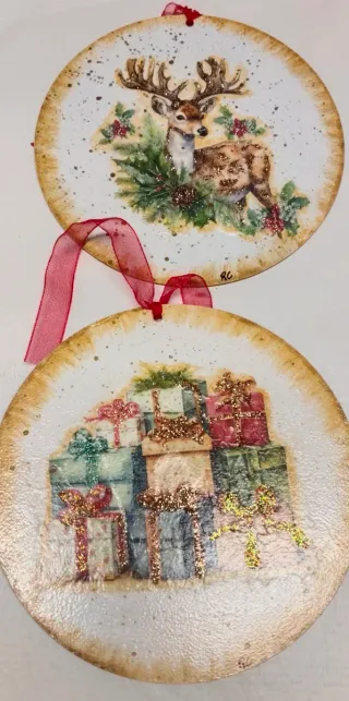 adornos Navideños de decoupage (Set de 6)