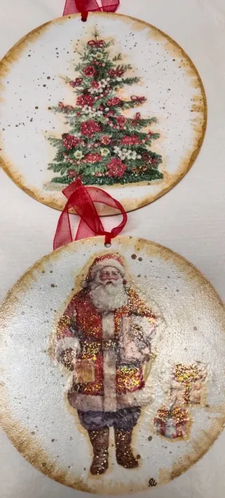 adornos Navideños de decoupage (Set de 6)