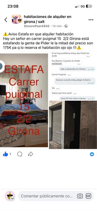 habitación en alquiler