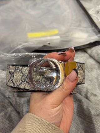 Cintura Gucci GG Marmont Beige Oro