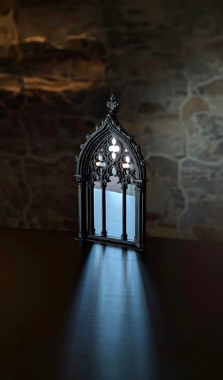 Espelho Gótico Arqueado Medieval Preto