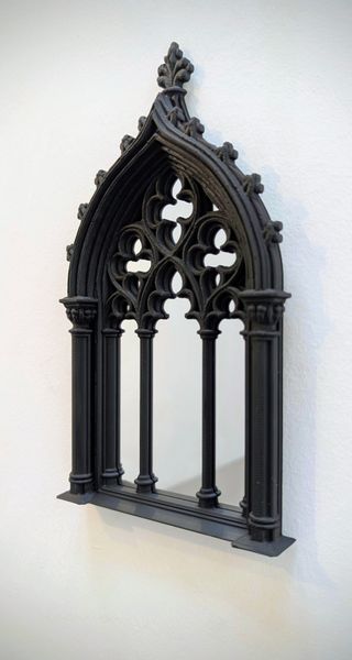 Espelho Gótico Arqueado Medieval Preto