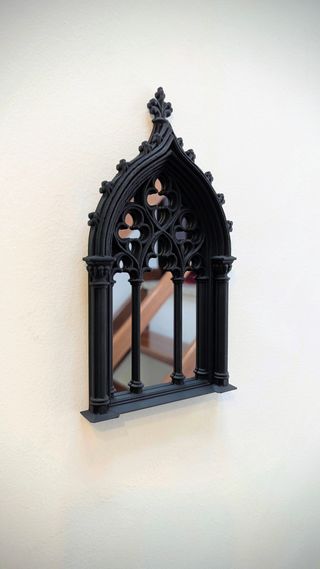 Espelho Gótico Arqueado Medieval Preto