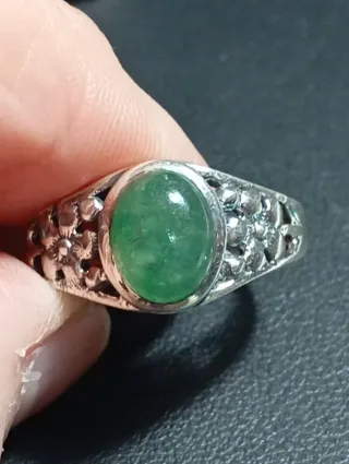 Anillo Plata Ley piedra onix verde