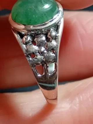Anillo Plata Ley piedra onix verde