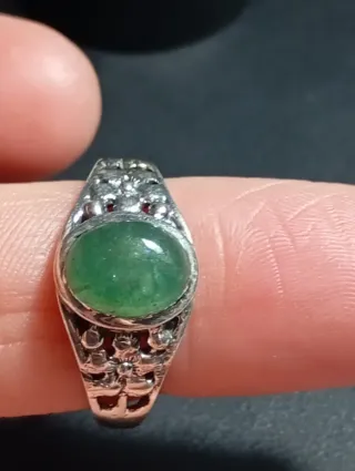 Anillo Plata Ley piedra onix verde