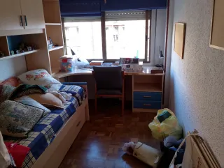 Armario modular madera y azul