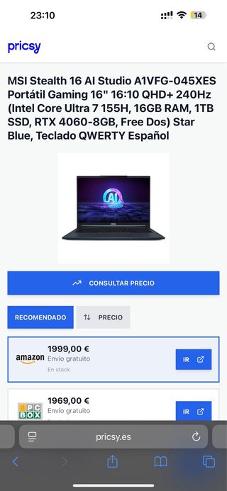 MSI Stealth 16 AI Studio Portátil Gaming OFERTA