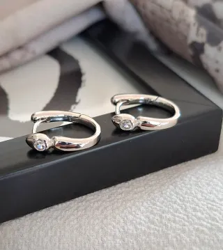 Pendientes de plata con circonita