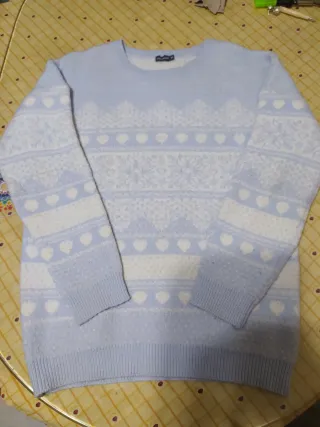 Jersey mujer talla M azul y blanco