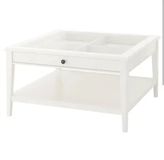 Mesa de centro blanca con cristal