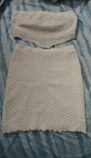 Conjunto Top y Falda Blanco