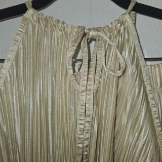 Conjunto Top y Pantalón Plisado Beige T. XL