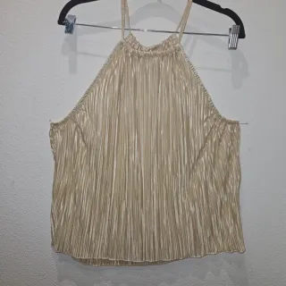 Conjunto Top y Pantalón Plisado Beige T. XL