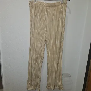 Conjunto Top y Pantalón Plisado Beige T. XL