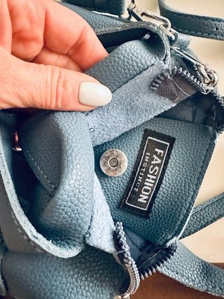 Borsa vintage blu a mano/tracolla