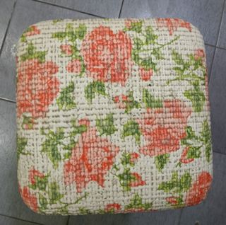 Taburete Retro Vintage Rosas 60s-70s