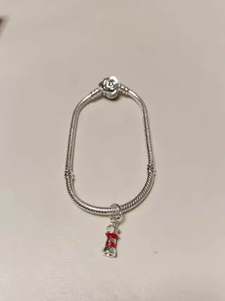 Nueva,Pulsera Plata Ley 925 con 2 Charms