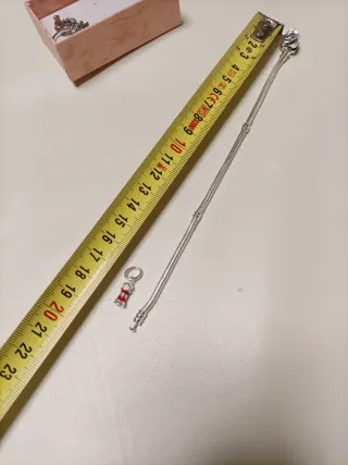 Nueva,Pulsera Plata Ley 925 con 2 Charms