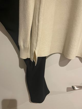 Conjunto punto beige y negro talla única