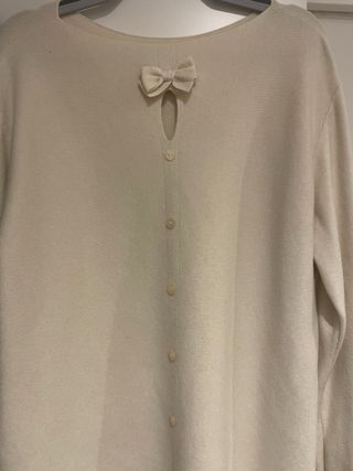 Conjunto punto beige y negro talla única