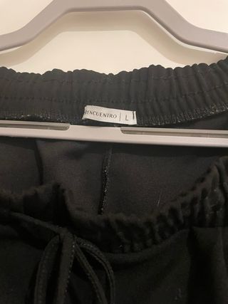 Conjunto punto beige y negro talla única