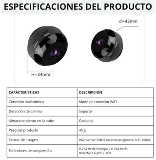 Cámara Pequeña WiFi HD
