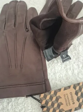 Guantes hombre de piel marrón Soloio NUEVOS