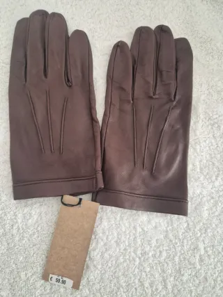 Guantes hombre de piel marrón Soloio NUEVOS