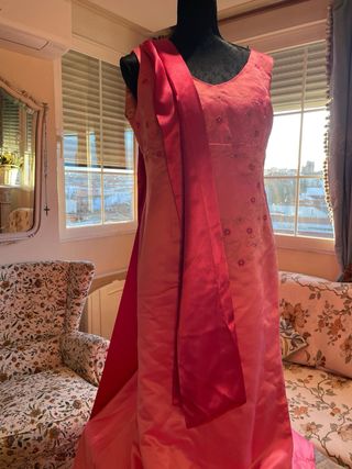 Vestido fiesta sirena rosa