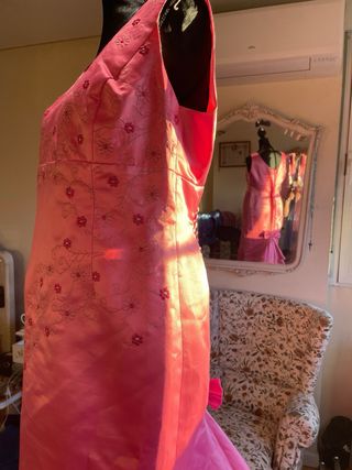 Vestido fiesta sirena rosa